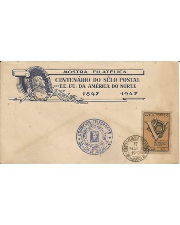 1947 ENVELOPE DA MOSTRA FILATÉLICA 100 ANOS DO SELO POSTAL 17. MAI 47  - 10.903